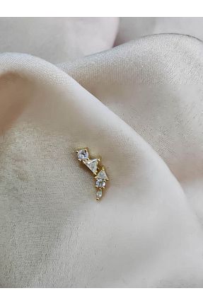 گوشواره غضروفی جواهر طلائی مردانه استیل ضد زنگ Eva Takı Store - کد 877516495