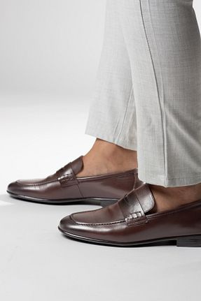 کفش کلاسیک قهوه ای مردانه چرم خالص Pampa Shoes - کد 877526282