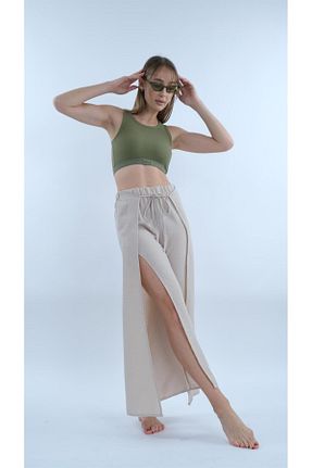 شلوار طوسی زنانه کتان Miapiashop - کد 713136261