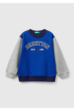 سوئیشرت سرمه ای بچه گانه چاپی United Colors of Benetton - کد 849110493