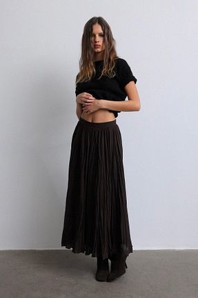 دامن قهوه ای زنانه بافتنی Suud Collection - کد 877534159