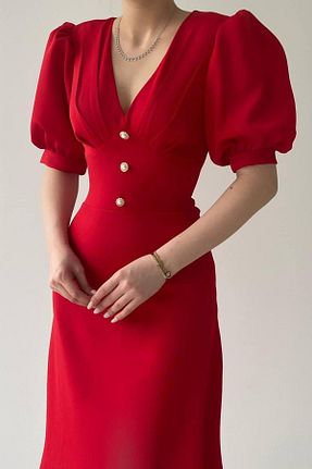 لباس قرمز زنانه بافتنی misigo - کد 833543490