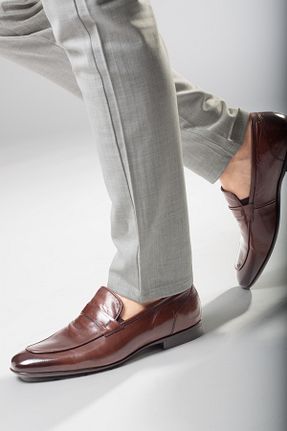 کفش کلاسیک قهوه ای مردانه چرم خالص Pampa Shoes - کد 877532733