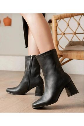 بوت / نیم بوت مشکی زنانه پارچه ای MODA MHS - کد 864203345