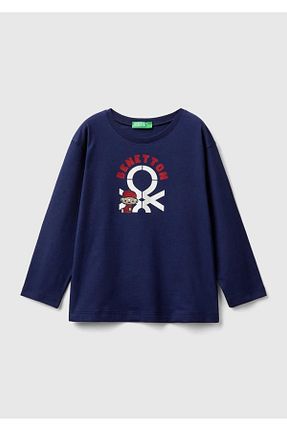 تیشرت سرمه ای بچه گانه رگولار United Colors of Benetton - کد 849109341
