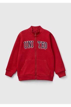 سوئیشرت قرمز بچه گانه چاپی United Colors of Benetton - کد 849110635