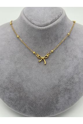 گردنبند استیل ( فولاد ) طلائی زنانه استیل (فولاد) CT STONES - کد 829775374