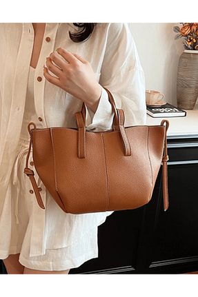 کیف دوشی قهوه ای زنانه چرم مصنوعی İAMBTŞY - کد 877560467