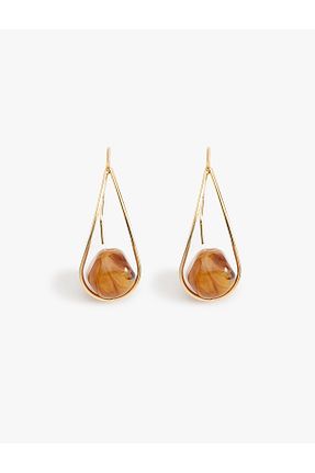 گوشواره جواهر قهوه ای فلزی Koton - کد 844018696