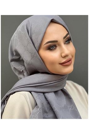 شال طوسی زنانه پنبه ای helya scarf - کد 877590865