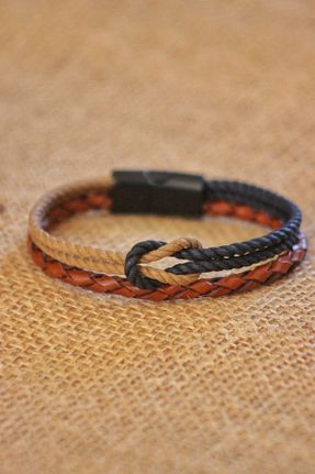 دستبند جواهر سرمه ای زنانه چرم خالص matleather - کد 167791090