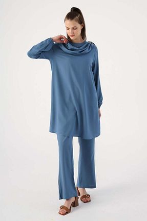 ست بالاتنه و پائین تنه حجاب سرمه ای زنانه رگولار ALLDAY - کد 683354091