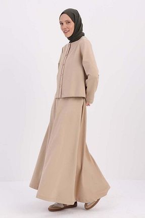 ست بالاتنه و پائین تنه حجاب بژ زنانه رگولار ALLDAY - کد 877603466