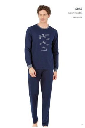 ست لباس راحتی سرمه ای مردانه چاپی Pierre Cardin - کد 877633606