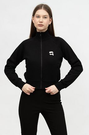 سوئیشرت مشکی زنانه ساده Karl Lagerfeld - کد 877638301