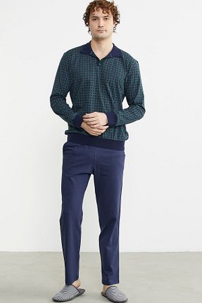 ست لباس راحتی سبز مردانه طرح دار Sementa - کد 877642292