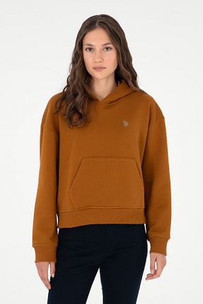 سوئیشرت قهوه ای زنانه ساده U.S. Polo Assn. - کد 877640779