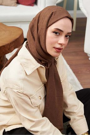 روسری قهوه ای پنبه ای Güneş - کد 870426288
