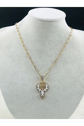 گردنبند استیل ( فولاد ) زرد زنانه استیل ضد زنگ DS DİAMONDSHOP - کد 877671778