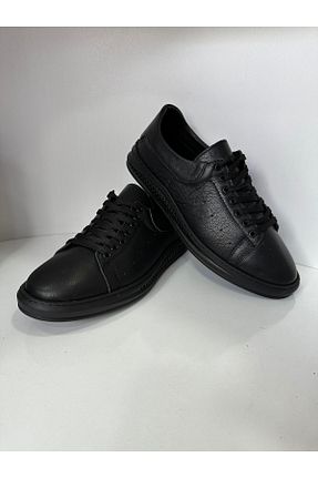 کفش کژوال مشکی مردانه چرم خالص TAŞKINÖZ AYAKKABI - کد 877674007