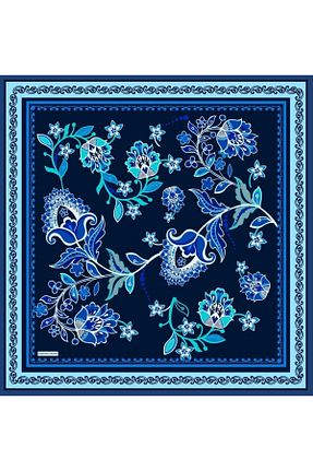 روسری آبی 90 x 90 Valentino Orlandi - کد 877930746