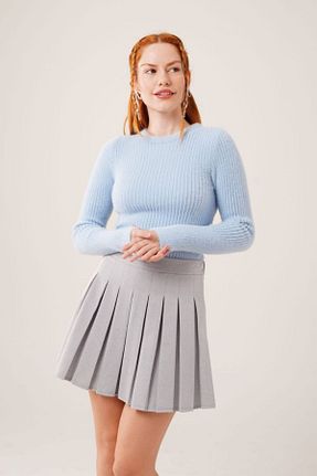 پلیور آبی زنانه ساده LUXLIGHT - کد 877675779