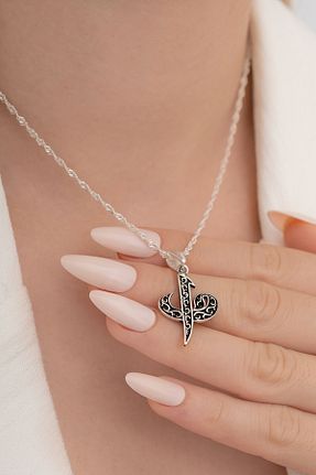 گردنبند نقره نارنجی زنانه 925 عیار OSMANLI GÜMÜŞ - کد 48267128
