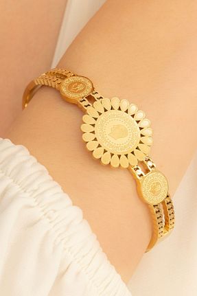 دستبند استیل (فولاد) طلائی زنانه استیل (فولاد) OSMANLI GÜMÜŞ - کد 770315744