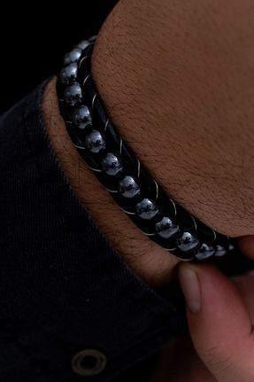 دستبند استیل (فولاد) مشکی مردانه استیل (فولاد) OSMANLI GÜMÜŞ - کد 48237179