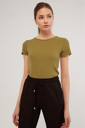 بلوز خاکی زنانه ساده Fashion Friends - کد 877692354