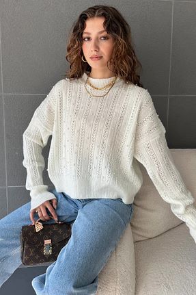 پلیور سفید زنانه ساده Lucax - کد 877685775