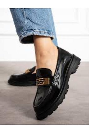 کفش لوفر مشکی زنانه چرم لاکی MİSS PARK MODA - کد 877704140