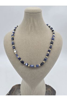 گردنبند جواهر آبی زنانه سنگ NBS Beautiful Naturel Stones - کد 877712931