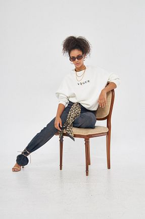 سوئیشرت سفید زنانه چاپی The Champ Clothing - کد 865549943