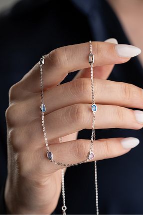 گردنبند نقره رنگی زنانه 925 عیار Silvano Jewelry - کد 877713468