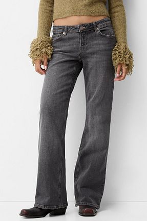 شلوار جین طوسی زنانه رگولار Bershka - کد 877721072