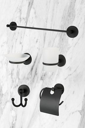 ست حمام مشکی فلزی Aktel Banyo - کد 876880110