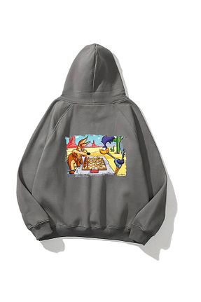 سوئیشرت طوسی زنانه چاپی The Champ Clothing - کد 795793652