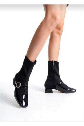 بوت / نیم بوت مشکی زنانه چرم مصنوعی Wiami - کد 877744205