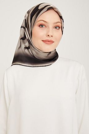 روسری مشکی کرپ ساتن ابریشم Armine - کد 877860602