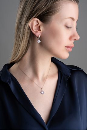 ست نقره بنفش زنانه زیرکن Silvano Jewelry - کد 877858105