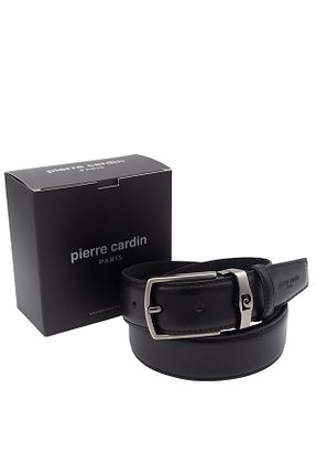 کمربند مشکی مردانه چرم خالص Pierre Cardin - کد 877855912