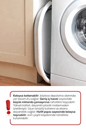 سبد لباس طوسی پلاستیک Vienev - کد 850034880