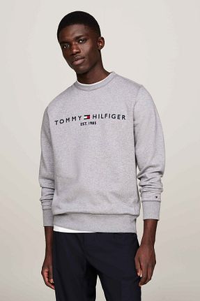 سوئیشرت طوسی مردانه چاپی Tommy Hilfiger - کد 841917384