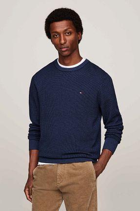 پلیور سرمه ای مردانه ساده Tommy Hilfiger - کد 871668408