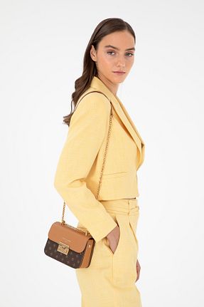 کیف دوشی قهوه ای زنانه چرم مصنوعی Pierre Cardin - کد 863674081