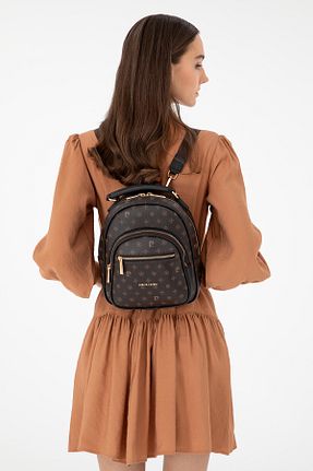 کوله پشتی قهوه ای زنانه سایز متوسط Pierre Cardin - کد 875578592
