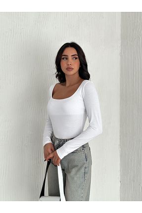 بلوز سفید زنانه ساده Kayaka triko - کد 921515718