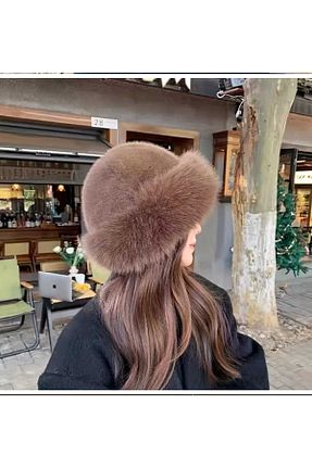 کلاه قهوه ای زنانه پلی استر Betülce - کد 875454036