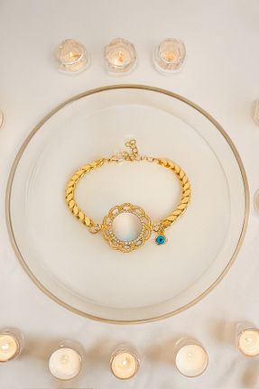 دستبند جواهر زرد زنانه استیل (فولاد) MinimalistTasarım - کد 875362158